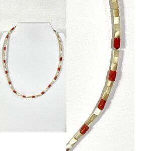 1970's coral and shell necklace.